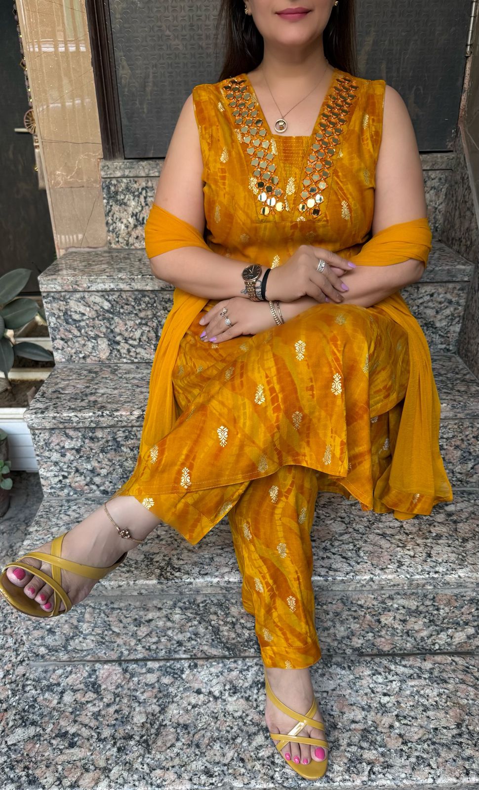 SDC-4822. Rayon 3 Piece Kurti Set