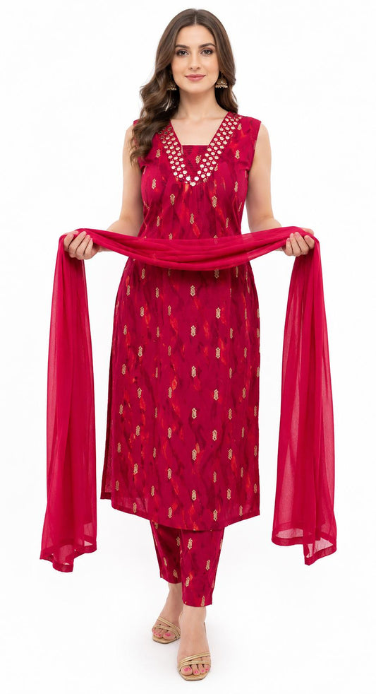 SDC-4819. Rayon 3 Piece Kurti Set