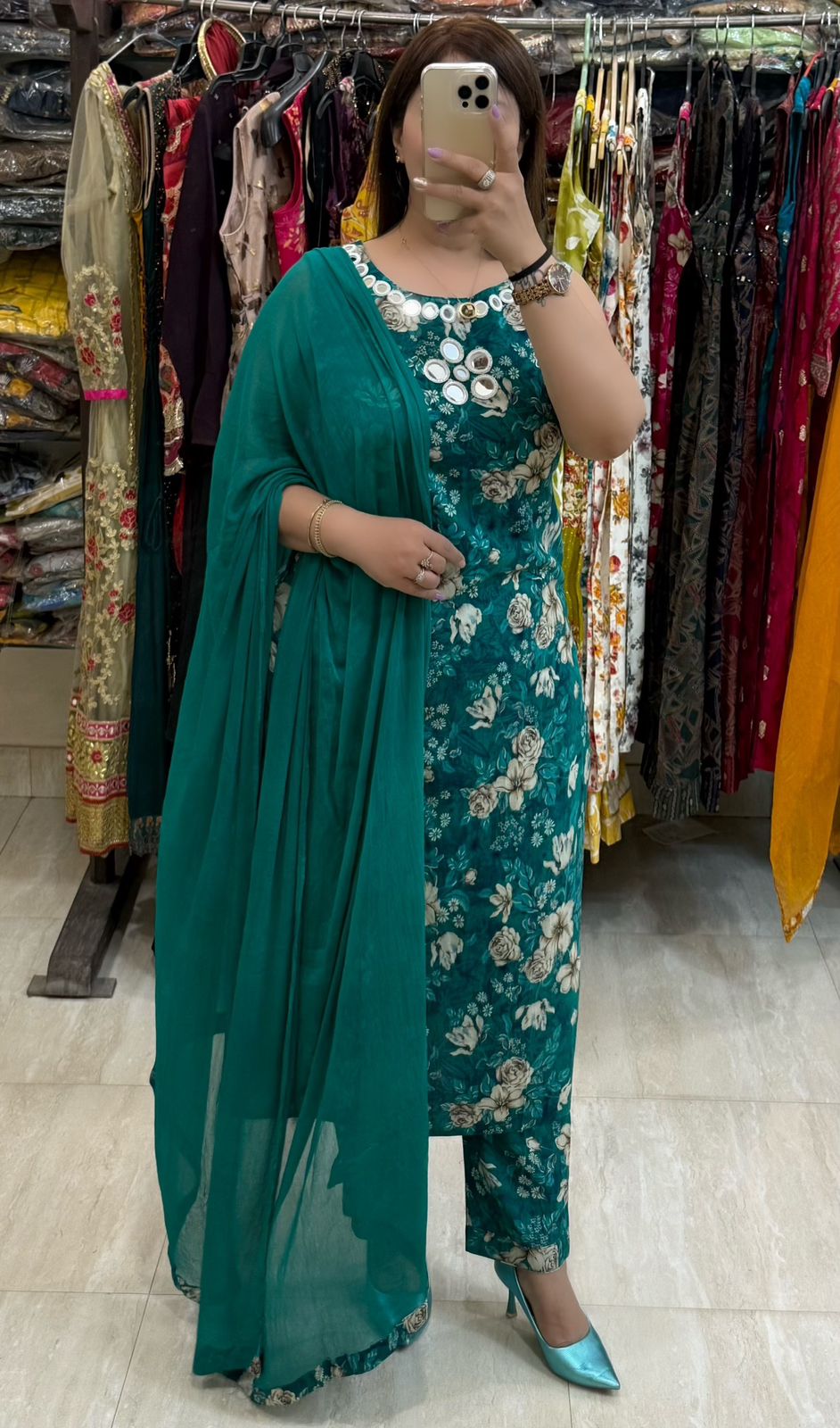 SDC-4823. Rayon 3 Piece Kurti Set