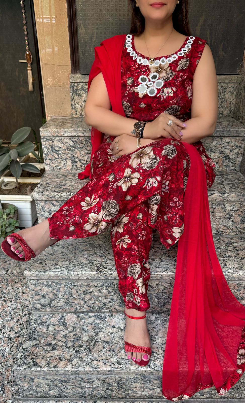 SDC-4825. Rayon 3 Piece Kurti Set