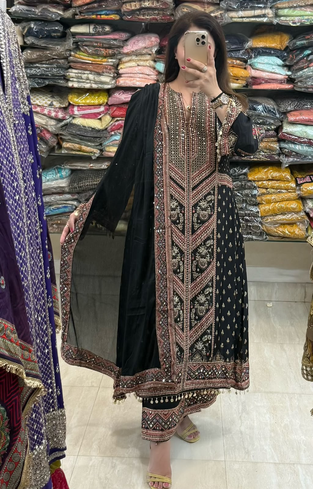 SDC-4778. Digital Print Pure Crepe Lining Kurti Set