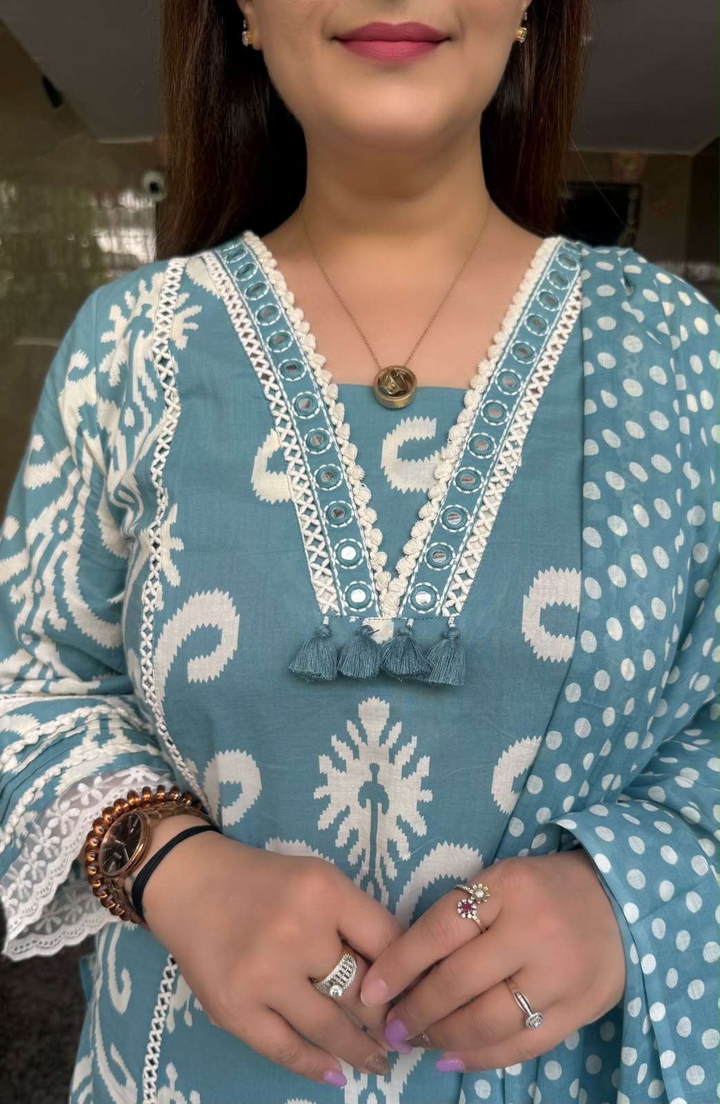 SDC-4835. Pure Mul Cotton 3 Piece Kurti Set