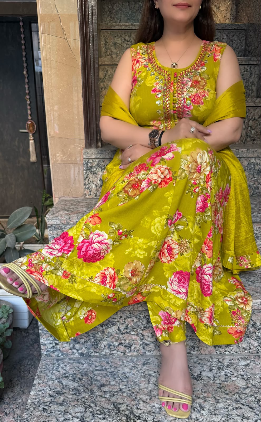 SDC-4838. Rayon 3 Piece Kurti Set