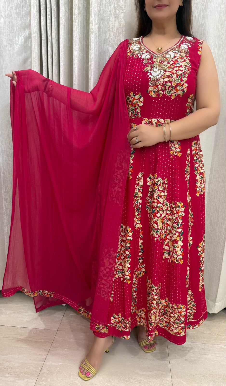 SDC-4841. Rayon 3 Piece Kurti Set