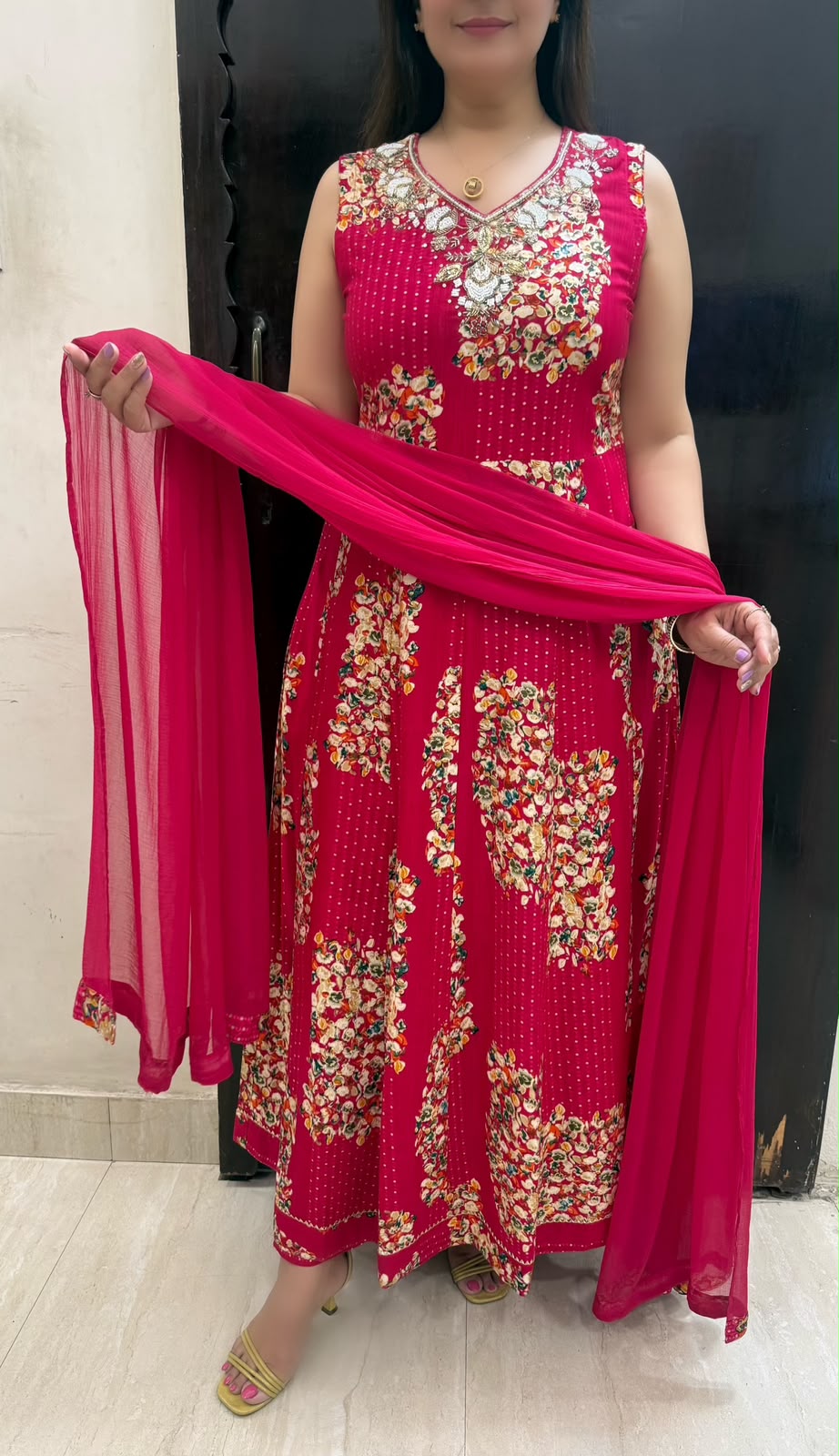 SDC-4841. Rayon 3 Piece Kurti Set