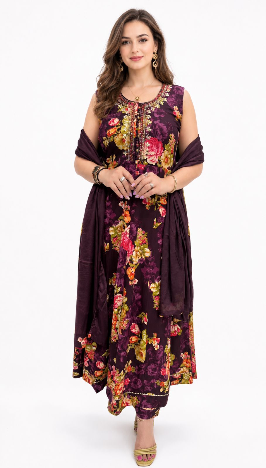 SDC-4839. Rayon 3 Piece Kurti set