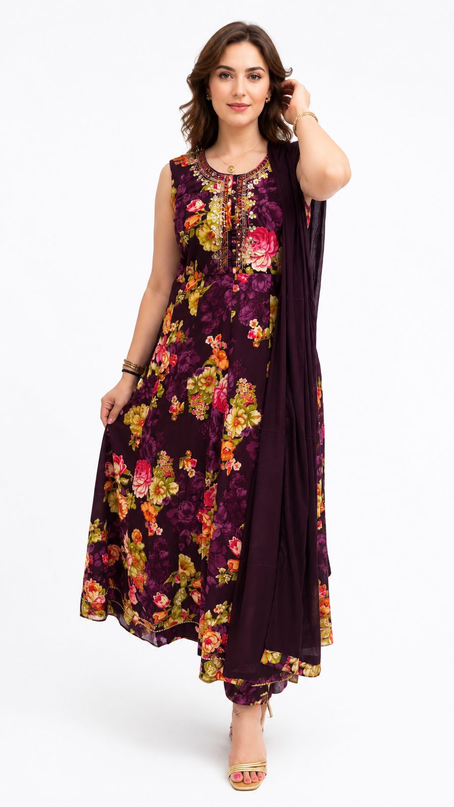 SDC-4839. Rayon 3 Piece Kurti set