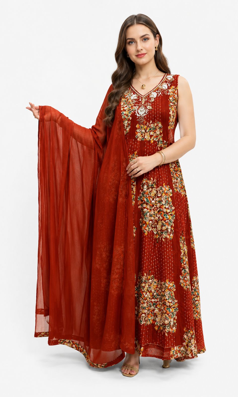 SDC-4840. Rayon 3 Piece Kurti Set
