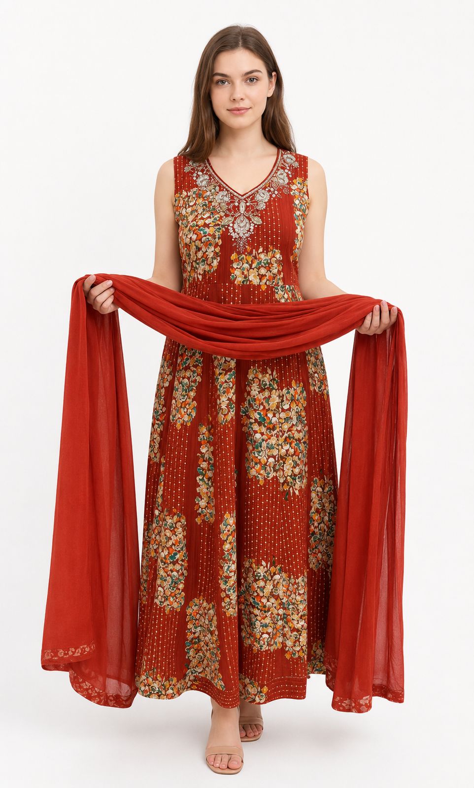 SDC-4840. Rayon 3 Piece Kurti Set