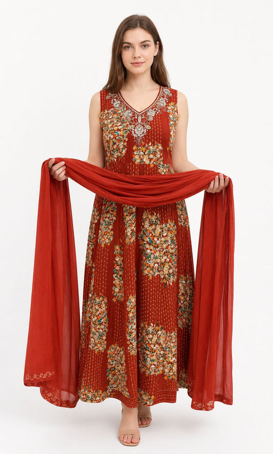 SDC-4840. Rayon 3 Piece Kurti Set
