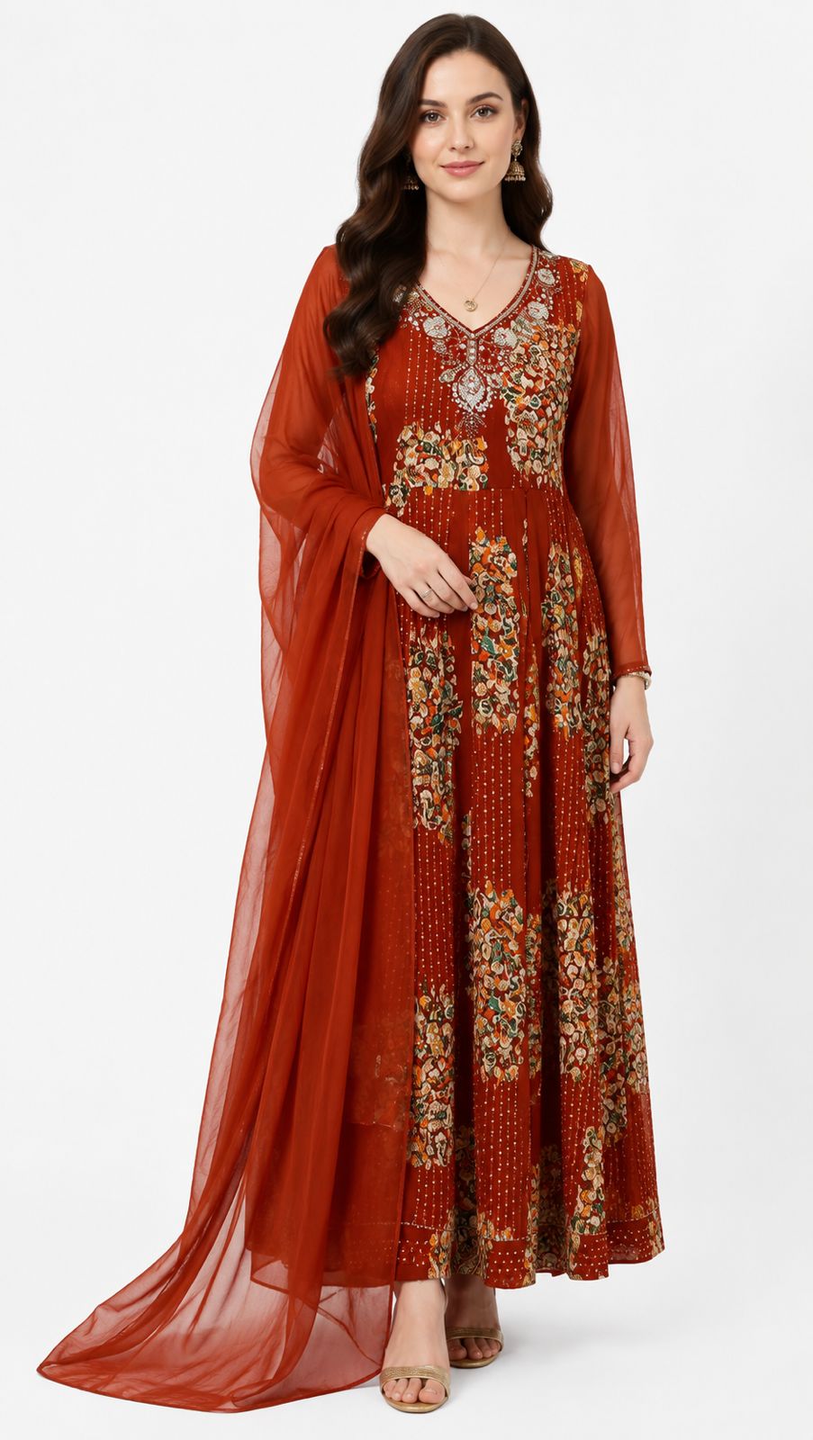 SDC-4840. Rayon 3 Piece Kurti Set