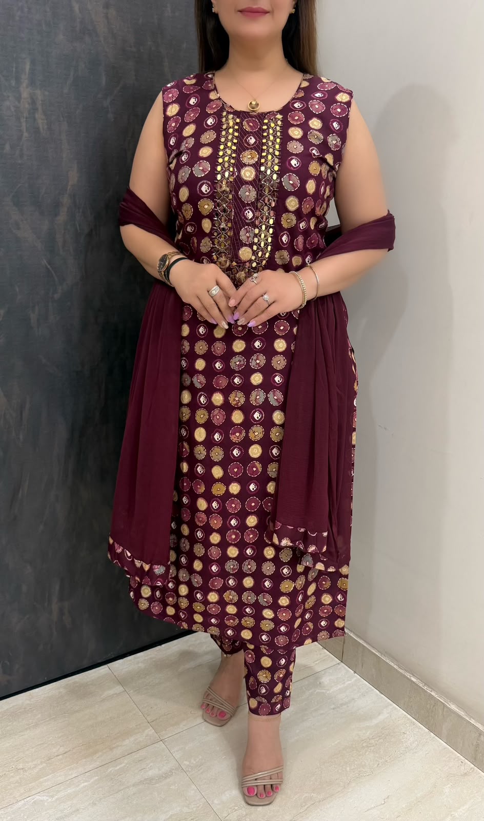 SDC-4851. Rayon 3 Piece Kurti Set