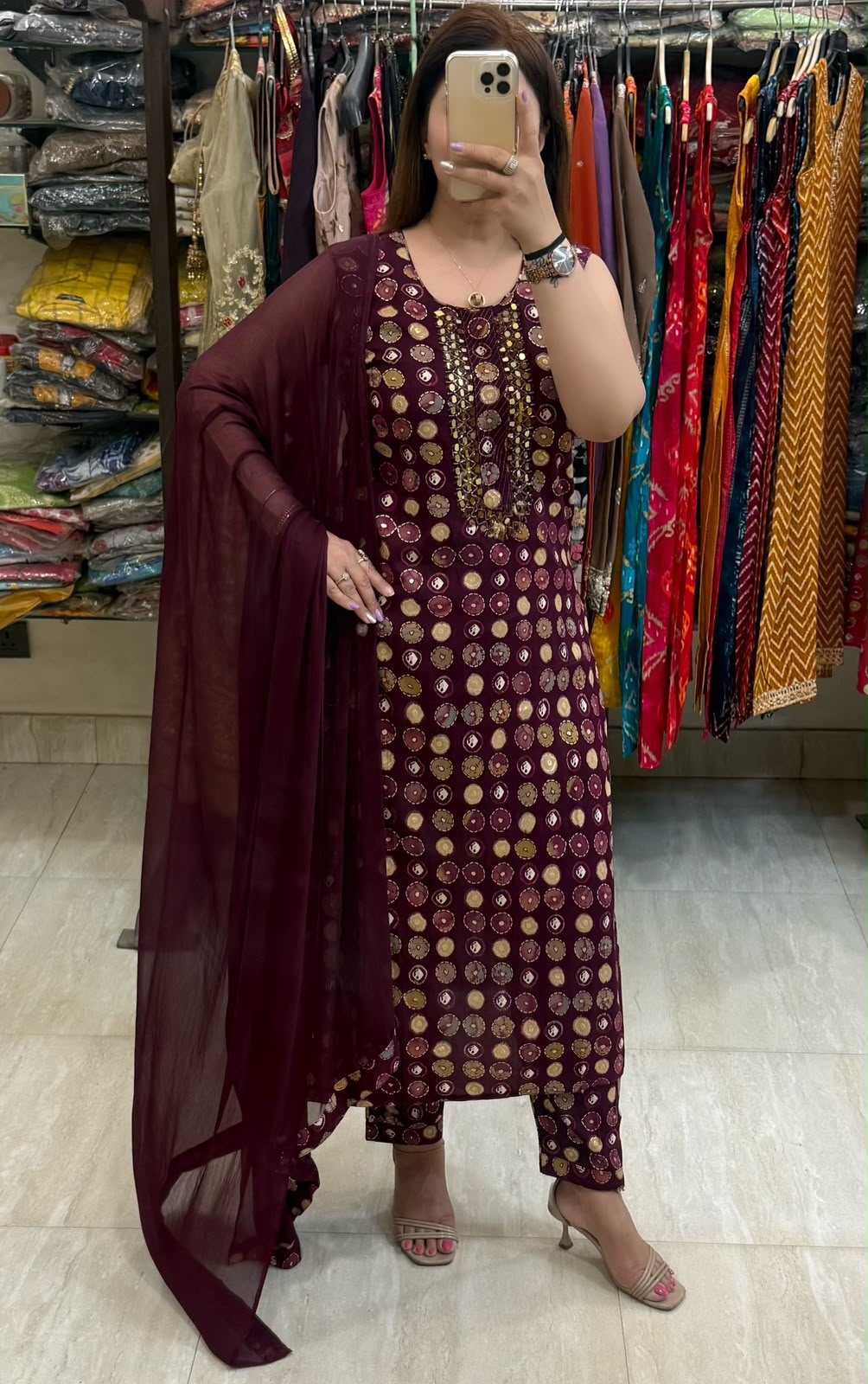 SDC-4851. Rayon 3 Piece Kurti Set