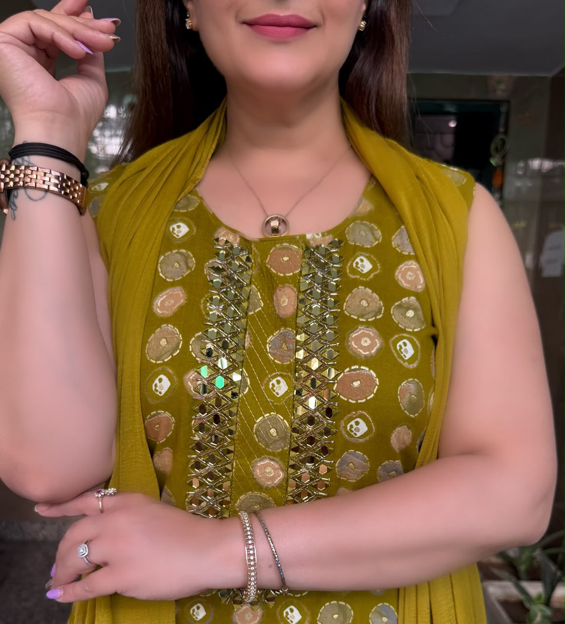 SDC-4853. Rayon 3 Piece Kurti Set