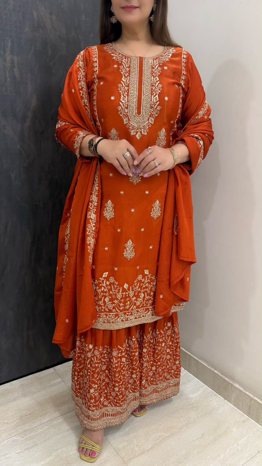 SDC-4849. Chinnon 3 Piece Kurti Set