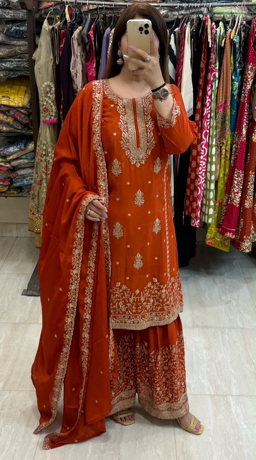 SDC-4849. Chinnon 3 Piece Kurti Set