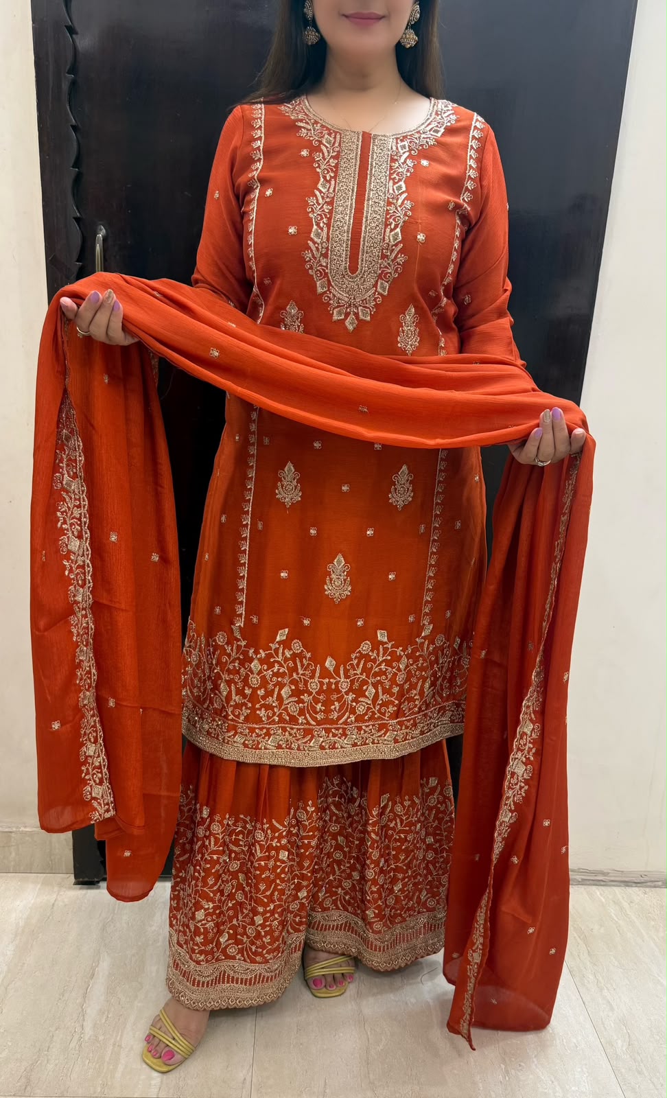 SDC-4849. Chinnon 3 Piece Kurti Set