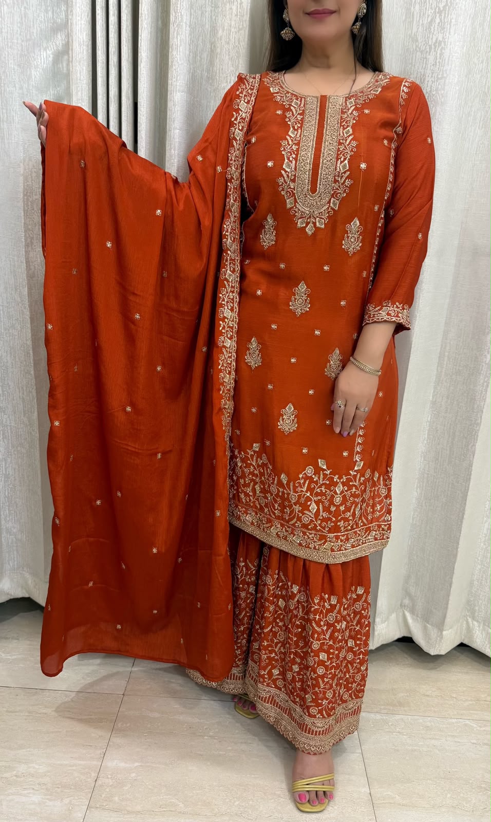SDC-4849. Chinnon 3 Piece Kurti Set