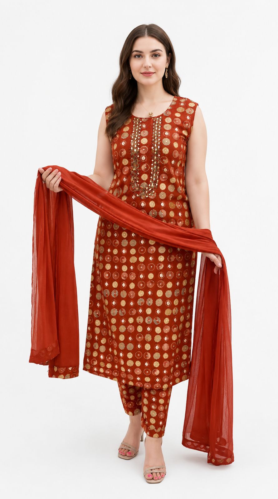 SDC-4850. Rayon 3 Piece Kurti Set