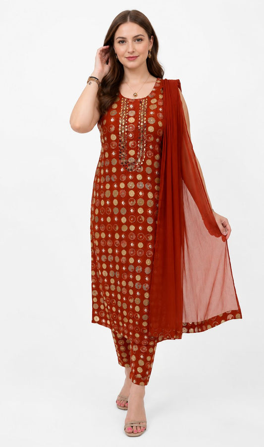 SDC-4850. Rayon 3 Piece Kurti Set