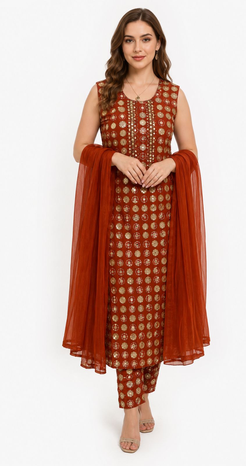 SDC-4850. Rayon 3 Piece Kurti Set