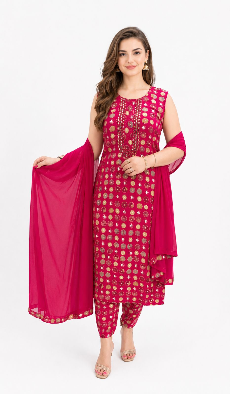 SDC-4852. Rayon 3 Piece Kurti Set