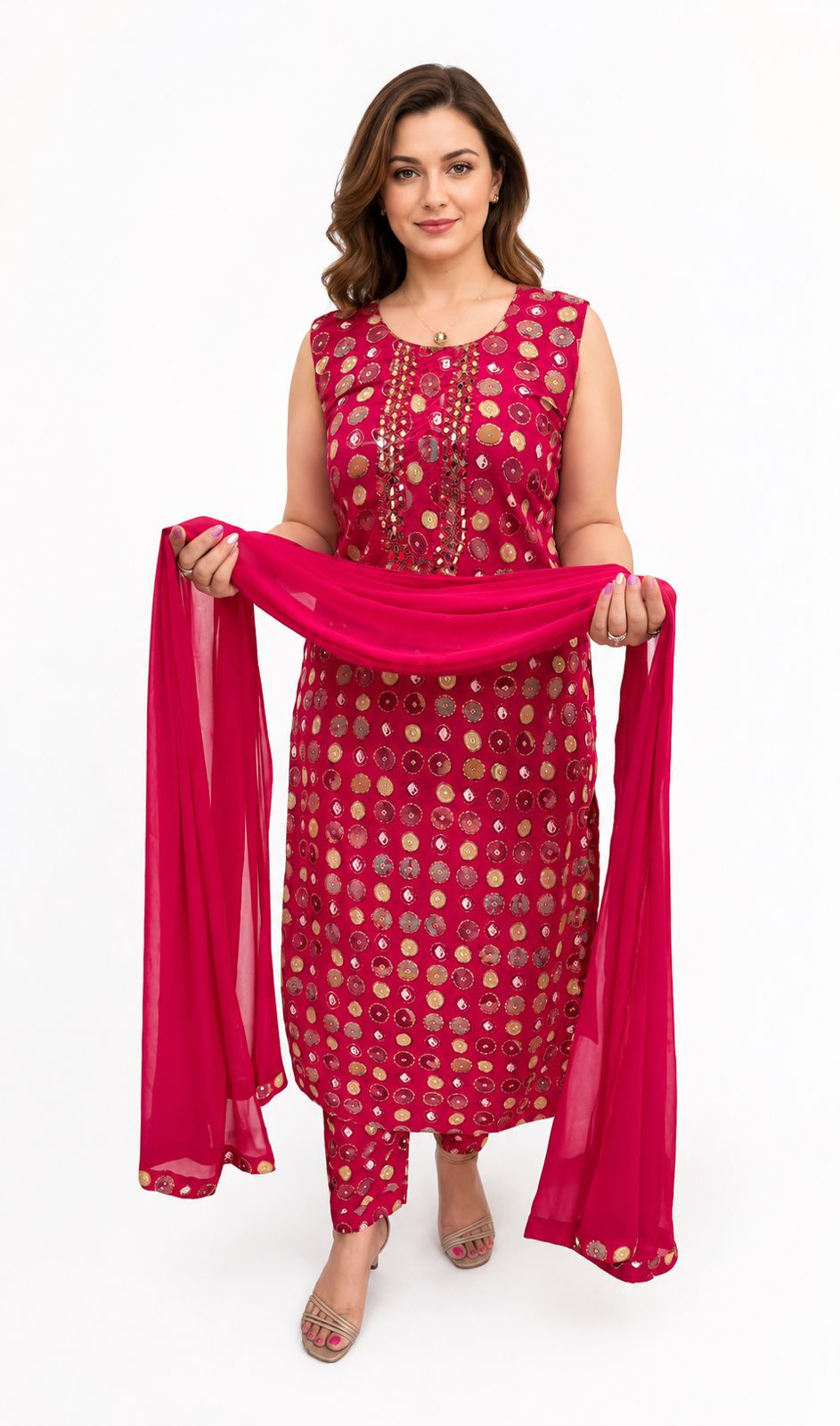 SDC-4852. Rayon 3 Piece Kurti Set