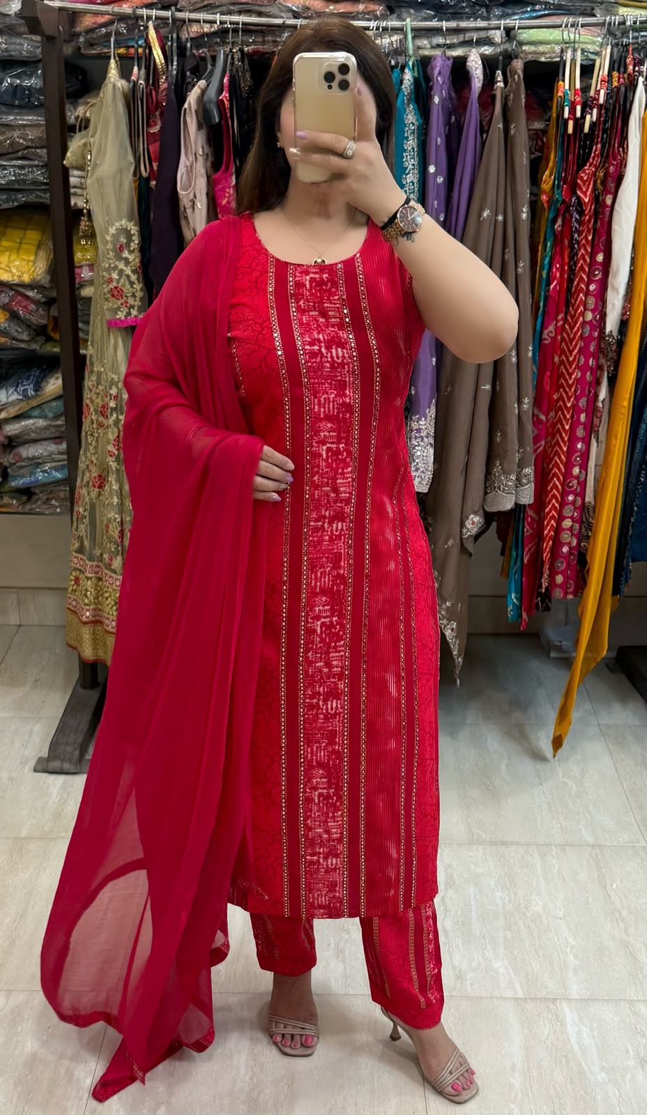 SDC-4857. Rayon 3 Piece Kurti Set