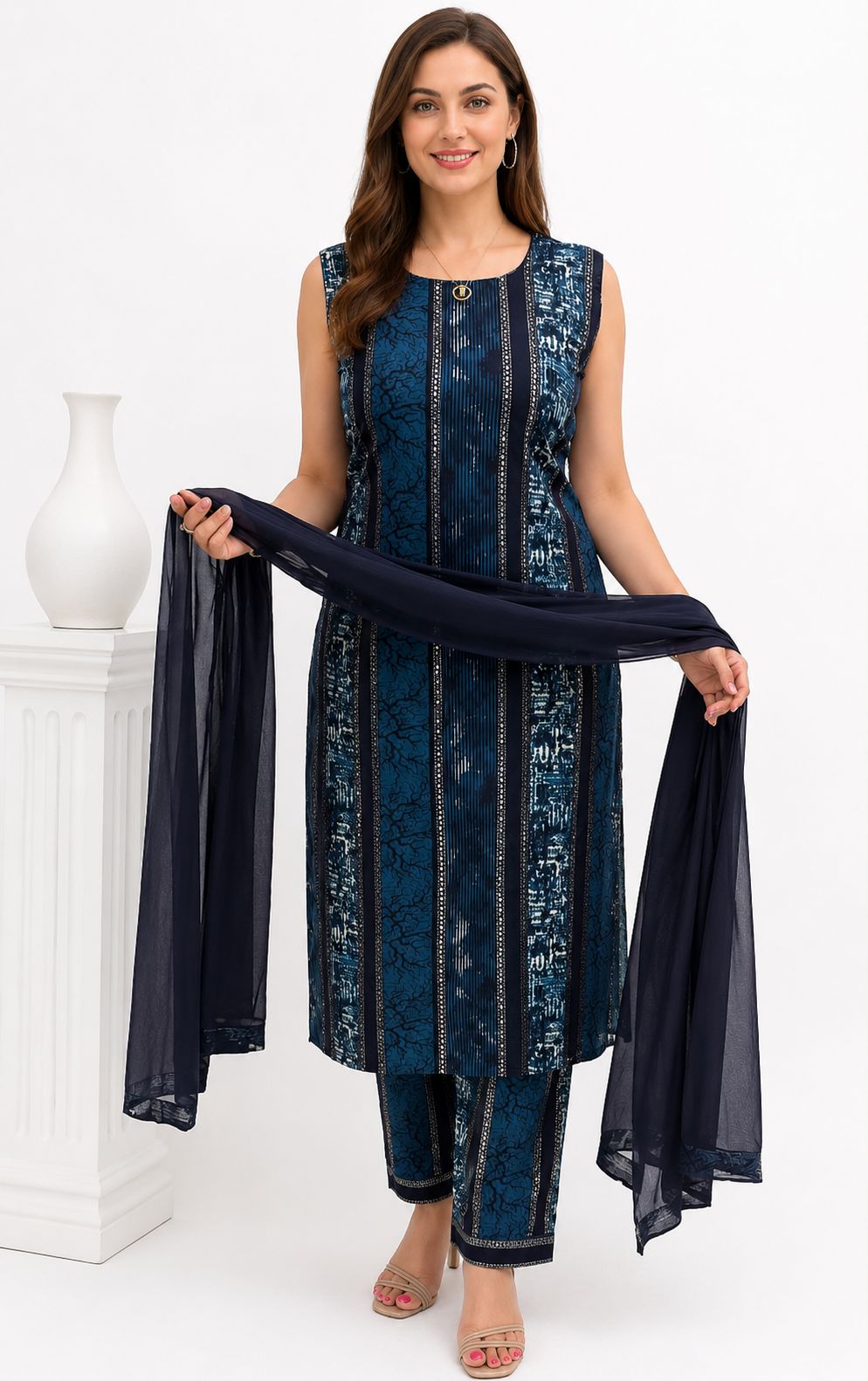 SDC-4856. Rayon 3 Piece Kurti Set