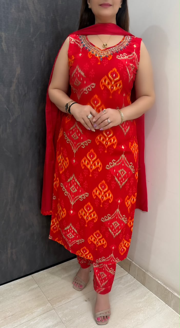 SDC-4859. Rayon 3 Piece Kurti Set
