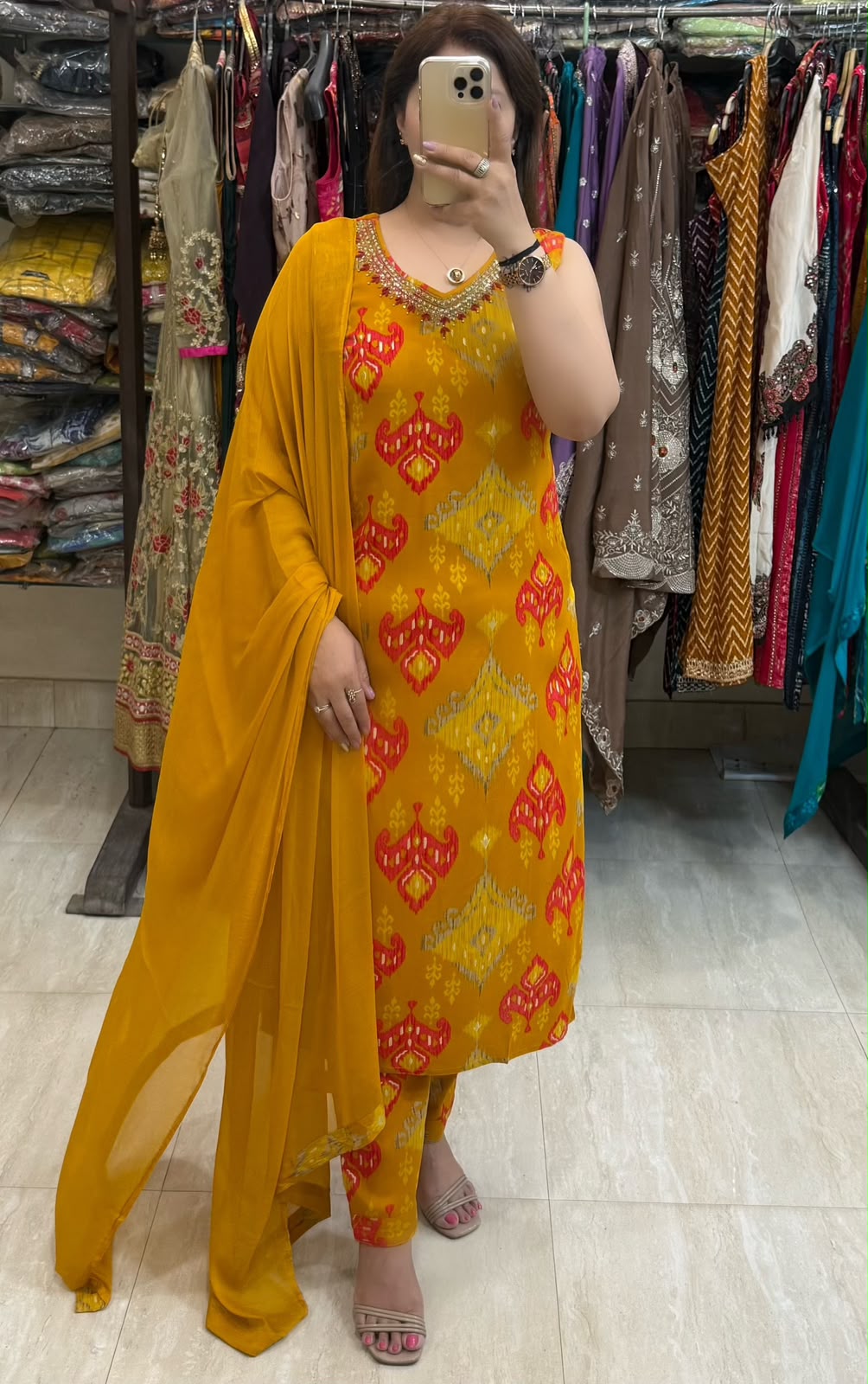 SDC-4861. Rayon 3 Piece Kurti Set