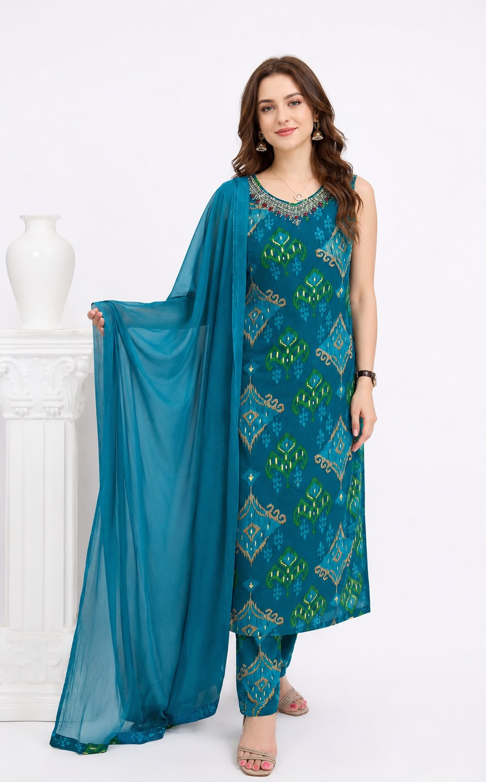 SDC-4862. Rayon 3 Piece Kurti Set