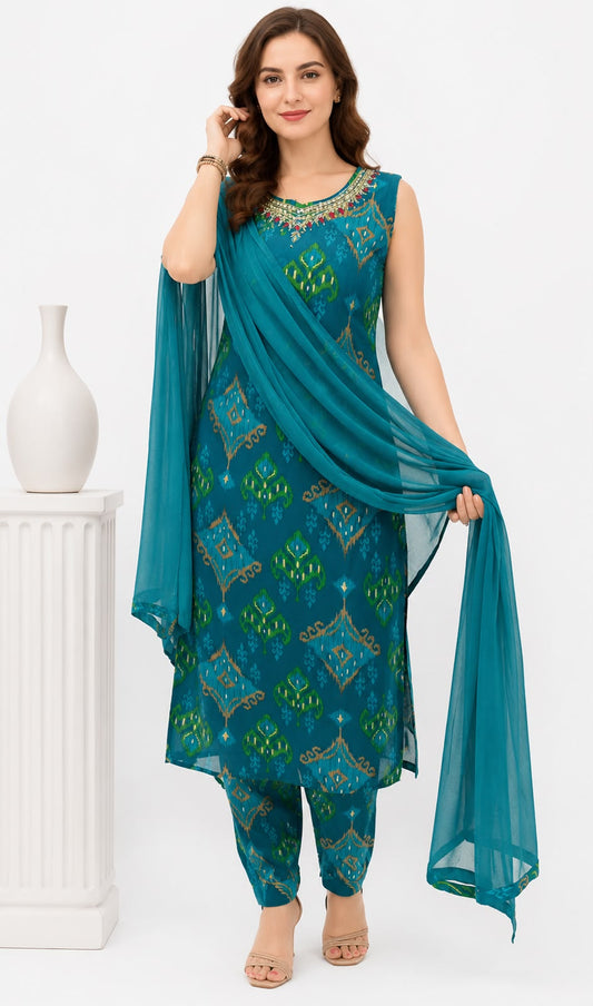 SDC-4862. Rayon 3 Piece Kurti Set